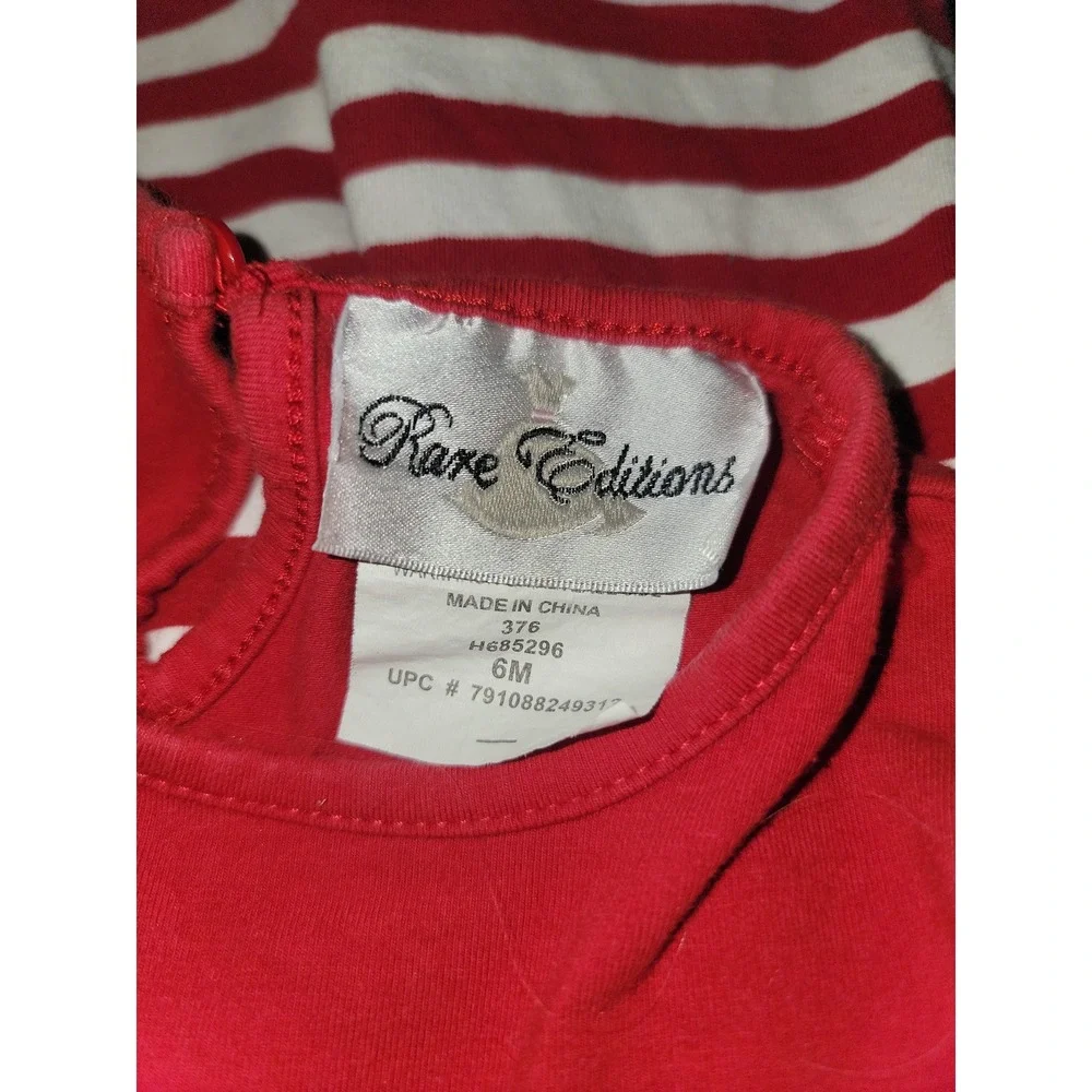 Rare editions holiday Christmas santa‎ tree outfit top leggings size 6 months